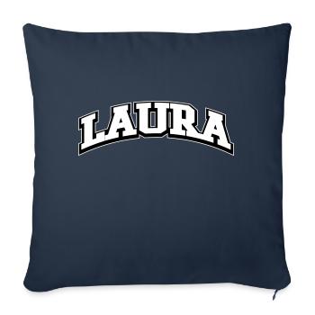 Laura College Uni School Gift - Housse de coussin décorative 45 x 45 cm - bleu marine - Devant