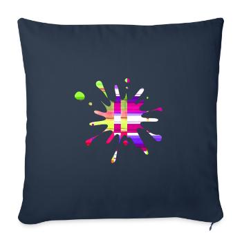 Taches de peinture4 - Housse de coussin décorative 45 x 45 cm - bleu marine - Devant
