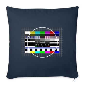 GDR test picture Retro Ostalgie 80s - Sofa pillowcase 17,3'' x 17,3'' (45 x 45 cm) - navy - Front
