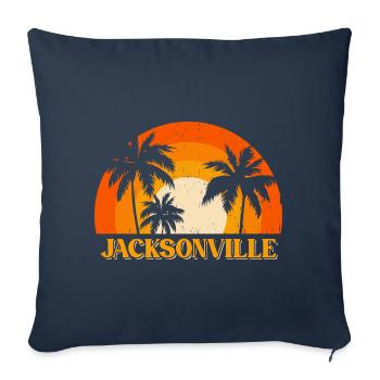 Jacksonville, Florida - Sofa pillowcase 17,3'' x 17,3'' (45 x 45 cm) - navy - Front
