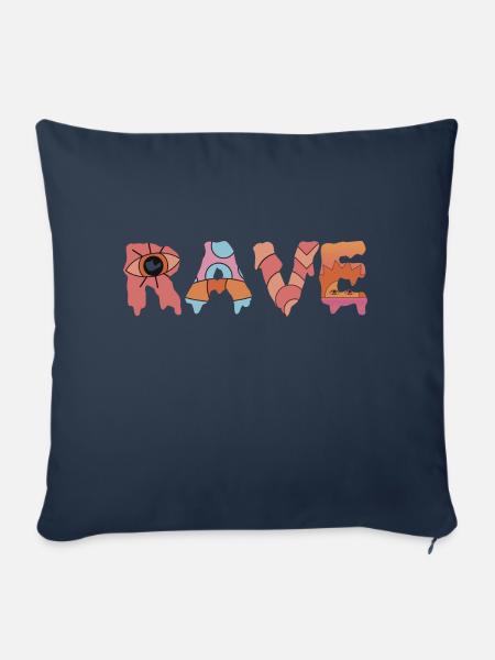 Rave Party - Teuf - Soundsystem - Sofakissenbezug 45 x 45 cm - Navy