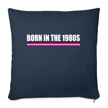 né dans les années 1980 - Housse de coussin décorative 45 x 45 cm - bleu marine - Devant