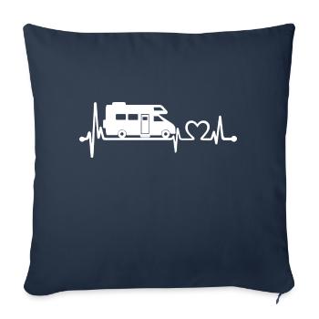 Heartbeat Camping - Sofakissenbezug 45 x 45 cm - Navy - Vorne