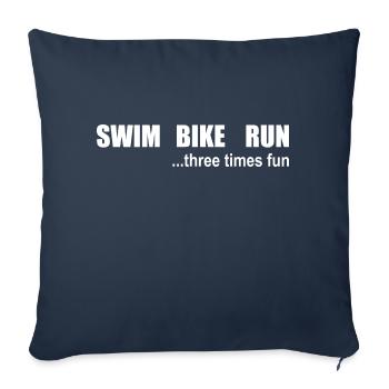 Triathlon, Swimming, Cycling, Running, Sports - Sofa pillowcase 17,3'' x 17,3'' (45 x 45 cm) - navy - Front