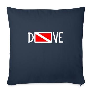Plongée Plongeur Down Flag Plongée sous-marine Taucher Tauchen - Housse de coussin décorative 45 x 45 cm - bleu marine - Devant