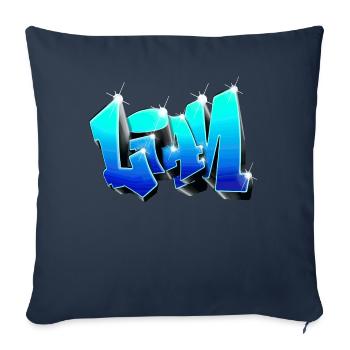 LIAM graffiti Blue - Sofa pillowcase 17,3'' x 17,3'' (45 x 45 cm) - navy - Front