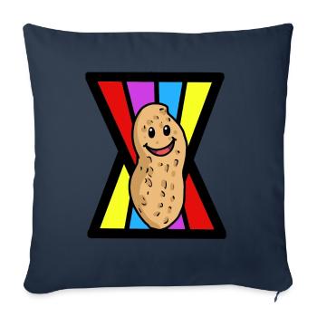Cacahuètes Noix Noix Nourriture Joyeuse - Housse de coussin décorative 45 x 45 cm - bleu marine - Devant