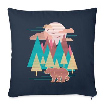 Landscape (bear) - Sofa pillowcase 17,3'' x 17,3'' (45 x 45 cm) - navy - Front