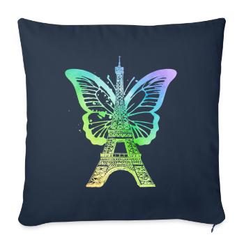 Paris France City Skyline Eiffel Tower Art - Sofa pillowcase 17,3'' x 17,3'' (45 x 45 cm) - navy - Front