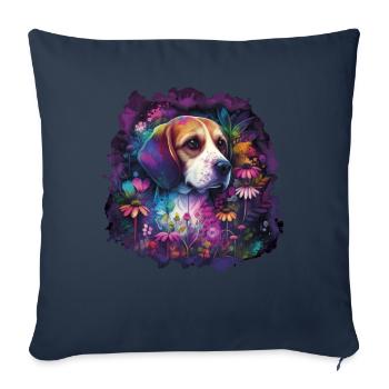 Beagle Beagle Motif Cadeau - Housse de coussin décorative 45 x 45 cm - bleu marine - Devant