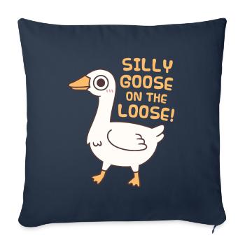 Cute Silly Goose On The Loose - Sofa pillowcase 17,3'' x 17,3'' (45 x 45 cm) - navy - Front