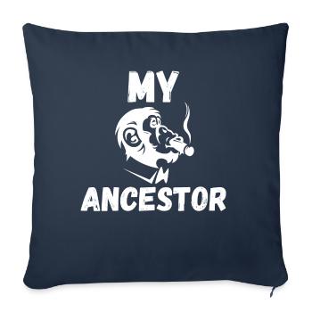Mon ancêtre singe - Housse de coussin décorative 45 x 45 cm - bleu marine - Devant
