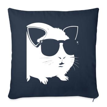 Funny Guinea Pig with Sunglasses Guinea Pigs - Sofa pillowcase 17,3'' x 17,3'' (45 x 45 cm) - navy - Front