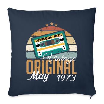Cadeau d’anniversaire mai 1973 mai - mai 1973 - Housse de coussin décorative 45 x 45 cm - bleu marine - Devant