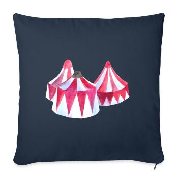 Aquarelle de tente de cirque - Housse de coussin décorative 45 x 45 cm - bleu marine - Devant