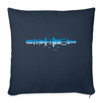 Skyline - Insel Usedom - Sofakissenbezug 45 x 45 cm - Navy - Vorne