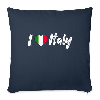 J'adore l'Italie Italie disant avec coeur vacances - Housse de coussin décorative 45 x 45 cm - bleu marine - Devant