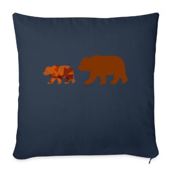 Ours marchant - Housse de coussin décorative 45 x 45 cm - bleu marine - Devant