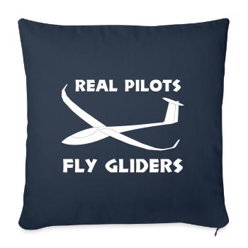 Pilot glider pilot flies gliding funny - Sofa pillowcase 17,3'' x 17,3'' (45 x 45 cm) - navy - Front