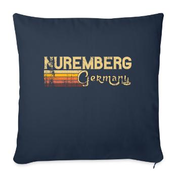 Retro Design Nuremberg Germany Shirt Vintage 70s - Sofa pillowcase 17,3'' x 17,3'' (45 x 45 cm) - navy - Front