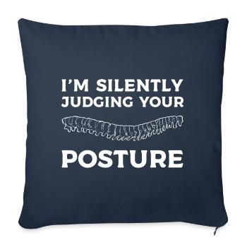 Physiothérapie Physiothérapeute Chiropracteur Chiro - Housse de coussin décorative 45 x 45 cm - bleu marine - Devant