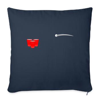 Bierpong: triff und trink - Sofakissenbezug 45 x 45 cm - Navy - Vorne