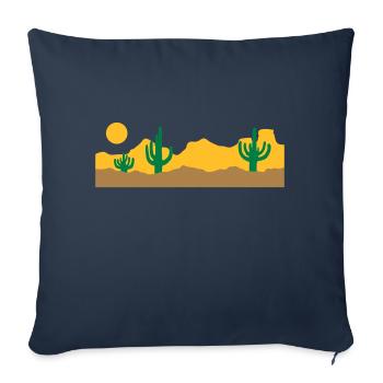 Paysage Desert Silhouette Skyline - Housse de coussin décorative 45 x 45 cm - bleu marine - Devant