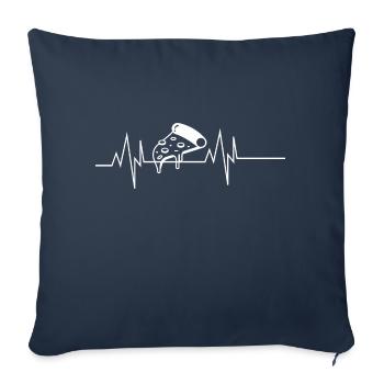 Pizza Heartbeat - Housse de coussin décorative 45 x 45 cm - bleu marine - Devant