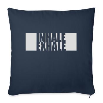 Inspirez expirez Yoga citation - Housse de coussin décorative 45 x 45 cm - bleu marine - Devant