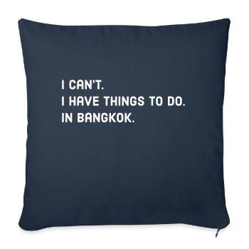 Citation de Bangkok - Housse de coussin décorative 45 x 45 cm - bleu marine - Devant