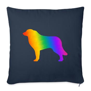 Bouvier des Pyrénées, entièrement personnalisable à volonté - Housse de coussin décorative 45 x 45 cm - bleu marine - Devant