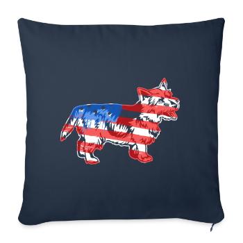 Norfolk Terrier Norfolk Terrier Flag - Sofa pillowcase 17,3'' x 17,3'' (45 x 45 cm) - navy - Front