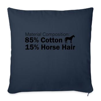85% Cotton, 15% Horse Hair - Sofa pillowcase 17,3'' x 17,3'' (45 x 45 cm) - navy - Front