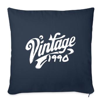 Vintage, années 1990, Vintage, Années 1990, Anniversaire, Années 1990, Rétro - Housse de coussin décorative 45 x 45 cm - bleu marine - Devant