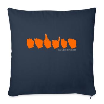 Marina (orange avec ongles blancs) - Housse de coussin décorative 45 x 45 cm - bleu marine - Devant