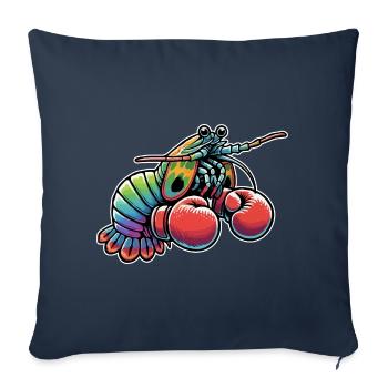 Mantis Crevette Boxe Drôle Mante Crevette - Housse de coussin décorative 45 x 45 cm - bleu marine - Devant