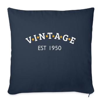 Vintage est 1950 - Housse de coussin décorative 45 x 45 cm - bleu marine - Devant