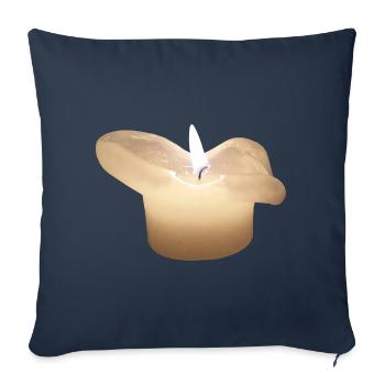 bougie - Housse de coussin décorative 45 x 45 cm - bleu marine - Devant