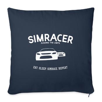 Cadeau de course Sim pour les fans de jeux de course et les joueurs - Housse de coussin décorative 45 x 45 cm - bleu marine - Devant