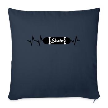 Skateboarding Heartbeat, 2 colors - Sofa pillowcase 17,3'' x 17,3'' (45 x 45 cm) - navy - Front