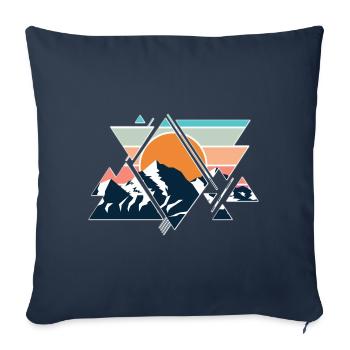 Nature Nature Mountains Mountains Sun Sun Hiking - Sofa pillowcase 17,3'' x 17,3'' (45 x 45 cm) - navy - Front