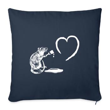 Brush Artist Rat - Sofa pillowcase 17,3'' x 17,3'' (45 x 45 cm) - navy - Front