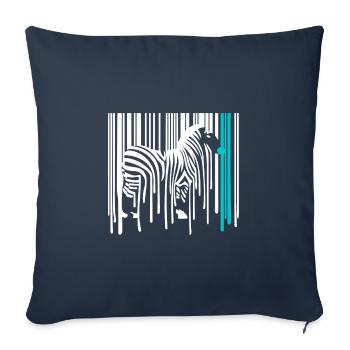 DRIPPY ZEBRA Code à barres Graffiti Street Art - Housse de coussin décorative 45 x 45 cm - bleu marine - Devant