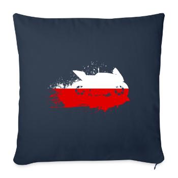 Moto Sport motor polonais Drapeau - Housse de coussin décorative 45 x 45 cm - bleu marine - Devant