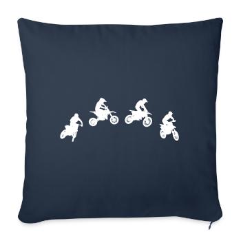 Motorcycle Motorcross Dirtbike Silhouettes - Sofa pillowcase 17,3'' x 17,3'' (45 x 45 cm) - navy - Front