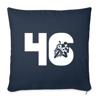 Voiture de sport automobile numéro 46 Moto - Housse de coussin décorative 45 x 45 cm - bleu marine - Devant