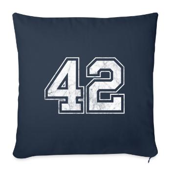 Number 42 - Sofa pillowcase 17,3'' x 17,3'' (45 x 45 cm) - navy - Front