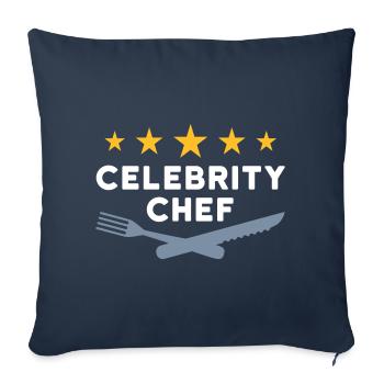 Celebrity chef (five stars, fork, knife) - Sofa pillowcase 17,3'' x 17,3'' (45 x 45 cm) - navy - Front