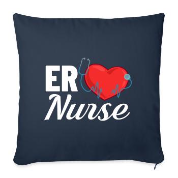 Infirmière d’urgence Premiers soins - Housse de coussin décorative 45 x 45 cm - bleu marine - Devant