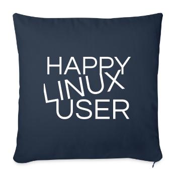Happy Linux Users - Sofa pillowcase 17,3'' x 17,3'' (45 x 45 cm) - navy - Front